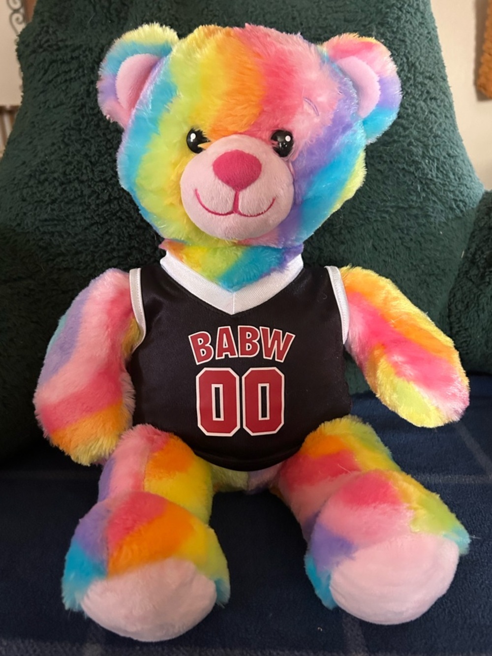 Build A Bear Workshop Rainbow Colorful Teddy Bear Plush Toy Multicolor